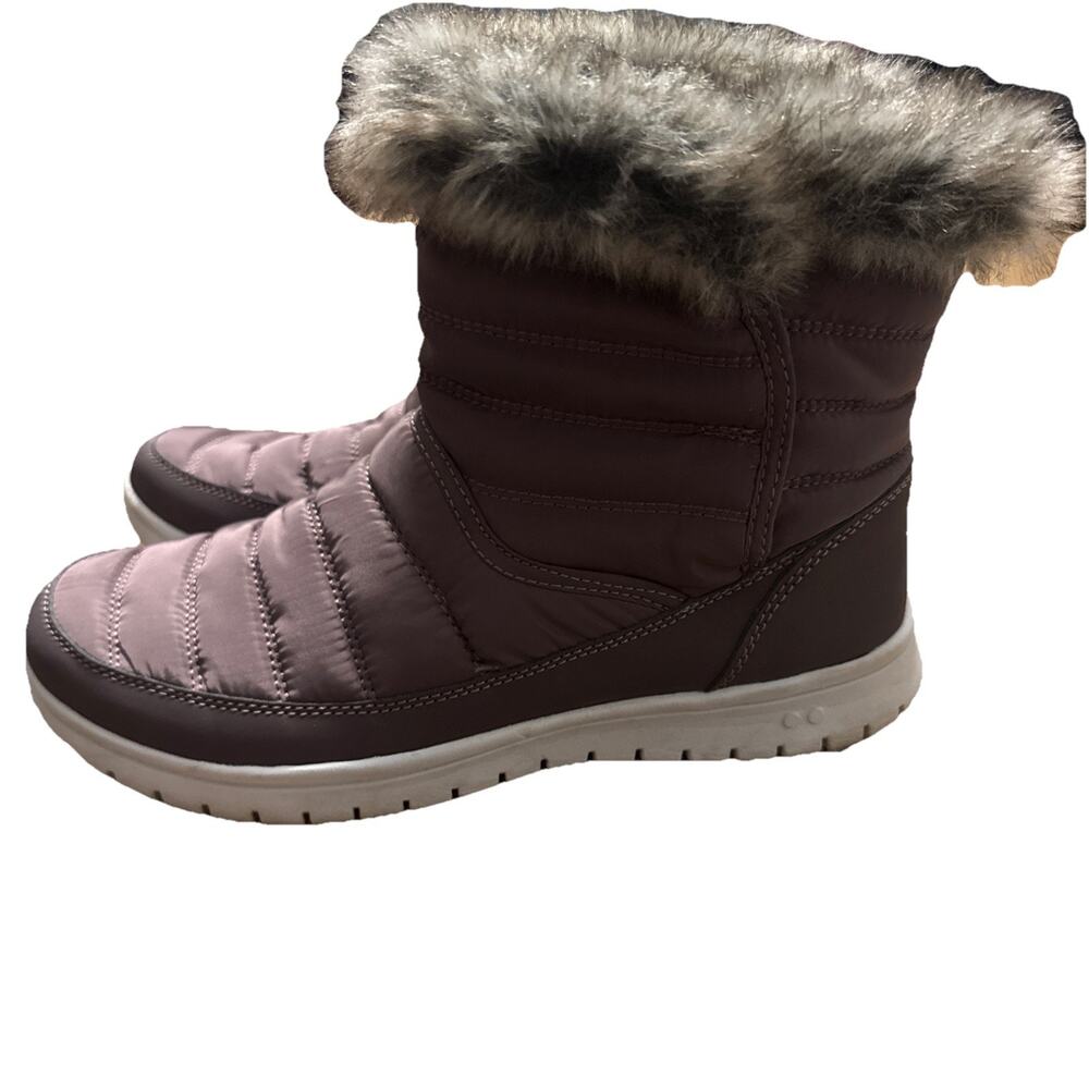 Ryka Suzy Boots Women 7W Brown Quilted Nylon Water Repellent G4508M1400 New